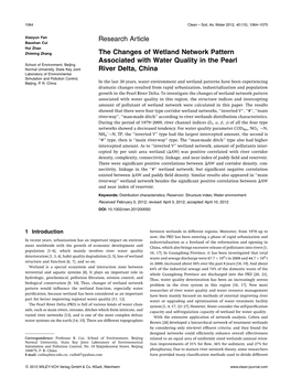 The Changes of Wetland Network Pattern Associated with Water