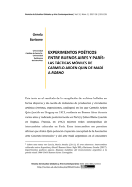 Experimentos Poéticos Entre Buenos Aires Y París: Las Tácticas Móviles De Carmelo Arden Quin De Madí a Robho