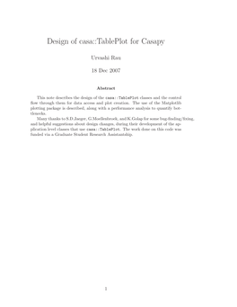 Design of Casa::Tableplot for Casapy