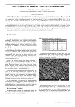 Titanium Diboride Reinforced Iron Matrix Composites