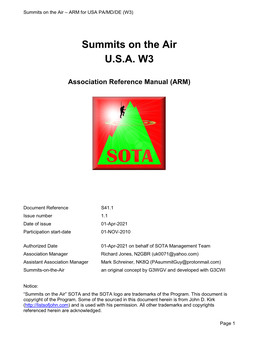 Summits on the Air U.S.A. W3