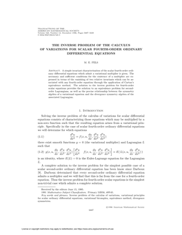 The Inverse Problem of the Calculus of Variations for Scalar Fourth-Order Ordinary Differential Equations