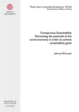 Conspicuous Sustainability Harnessing the Potential of the Social Economy in Order to Achieve Sustainability Goals