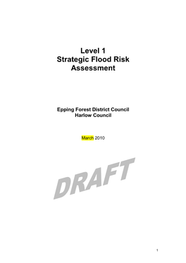 Level 1 Strategic Flood Risk Assessment