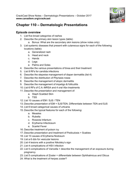 CC. Ep120 Dermatologic Presentations Ch