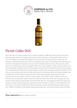 Picolit Collio DOC