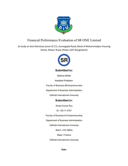 Financial Performance Evaluation of SR ONE Limited
