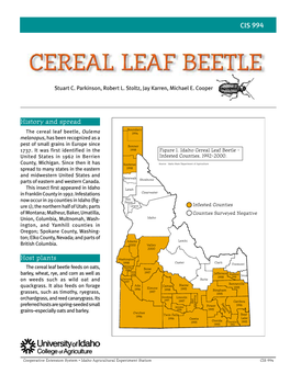 Cereal Leaf Beetle, Oulema 1994 Melanopus, Has Been Recognized As a Pest of Small Grains in Europe Since Bonner 1737