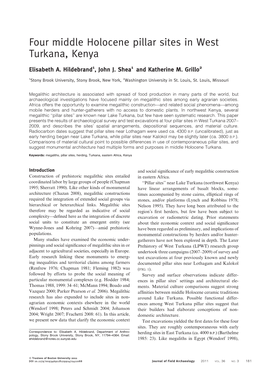 Four Middle Holocene Pillar Sites in West Turkana, Kenya. J Field