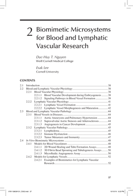 2 Biomimetic Microsystems for Blood and Lymphatic Vascular Research