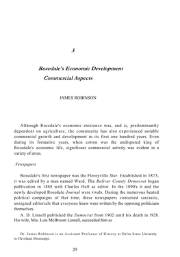 3 Rosedale's Economic Development Commercial Aspects