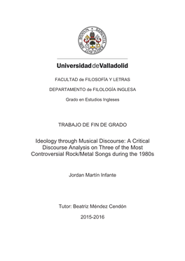 A Critical Discourse Analysis on Three of the Most Controversial Rock/Metal Songs During the 1980S