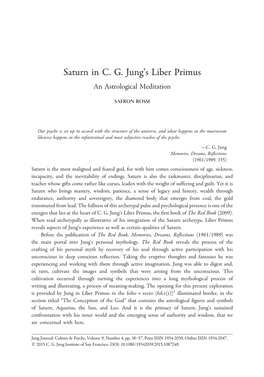 Saturn in C. G. Jung's Liber Primus