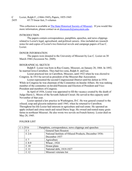 C2655 Lozier, Ralph F., (1866-1945), Papers, 1855-1945 Page 2