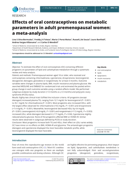 Effects of Oral Contraceptives on Metabolic Parameters in Adult Premenopausal Women: a Meta-Analysis