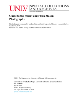Guide to the Stuart and Flora Mason Photographs