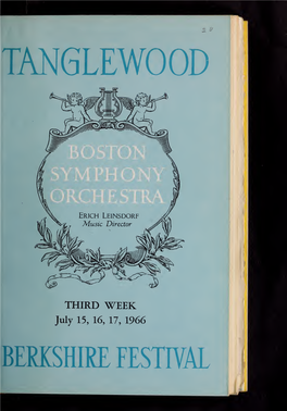 Boston Symphony Orchestra Concert Programs, Summer, 1965-1966