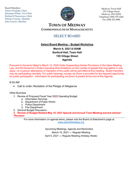 Town of Medway Select Board