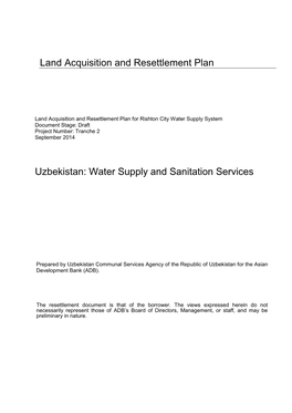 42489-033: Short Land Acquisition and Resettlement Plan for Rishton