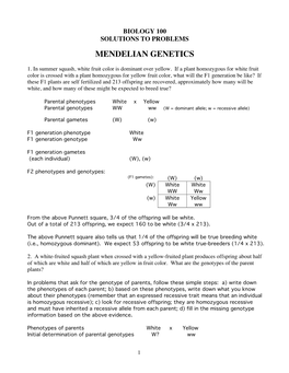 Mendelian Genetics