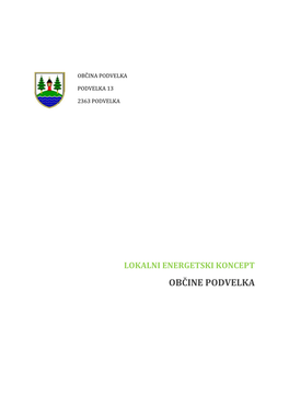 Občine Podvelka Lokalni Energetski Koncept Občine Podvelka