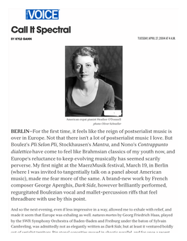 Call It Spectral | Village Voice