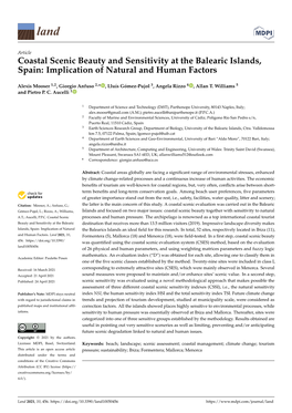 Coastal Scenic Beauty and Sensitivity at the Balearic Islands, Spain: Implication of Natural and Human Factors