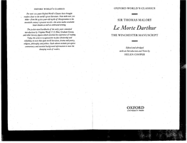 Le Morte Darthur Introductions by Virginia Woolf: -T