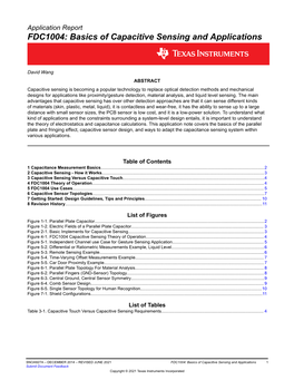FDC1004: Basics of Capacitive Sensing and Applications (Rev. A)