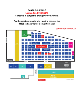 PANEL SCHEDULE Last Updated 08/06/2019 Schedule Is Subject to Change Without Notice