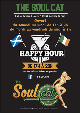 THE SOUL CAT 2 Allée Raymond Nègre / 94340 Joinville Le Pont Ouvert Du Samedi Au Lundi De 17H À 2H Du Mardi Au Vendredi De Midi À 2H