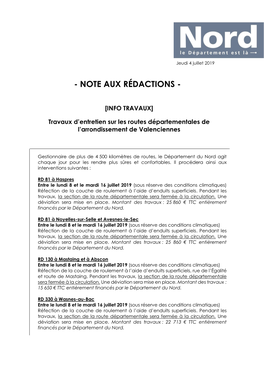 Note Aux Rédactions