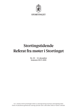 Stortingstidende Referat Fra Møter I Stortinget