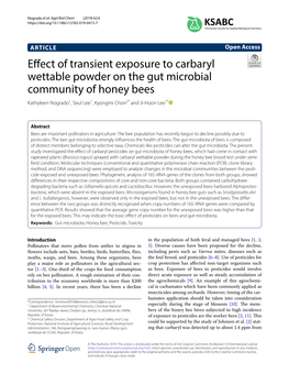 Effect of Transient Exposure to Carbaryl Wettable Powder on the Gut