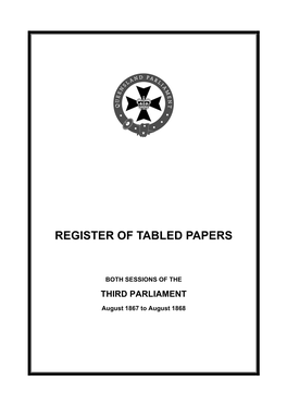 Register of Tabled Papers