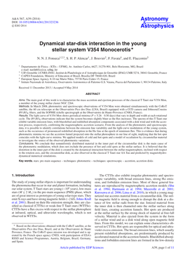 Dynamical Star-Disk Interaction in the Young Stellar System V354 Monocerotis