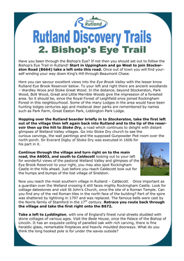 If Not Then You Should Set out to Follow the Bishop's Eye Trail in Rutland!