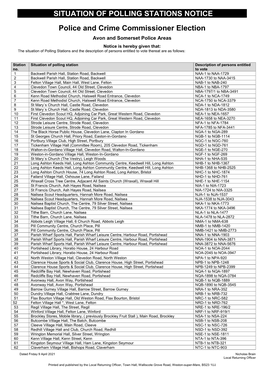 Statement of Persons Nominated & Notice of Poll & Situation of Polling Stations