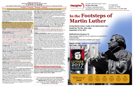 In the Footsteps of Martin Luther