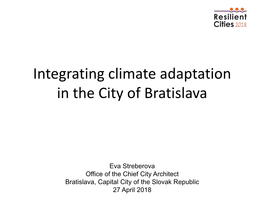 Integrating Climate Adaptation in the City of Bratislava