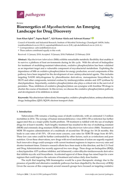 Bioenergetics of Mycobacterium: an Emerging Landscape for Drug Discovery