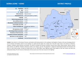 Sierra Leone –Kono District Profile