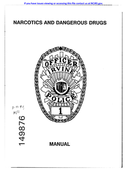 CD I" 00 (J) ~ ~ MANUAL NARCOTICS and DANGEROUS DRUGS