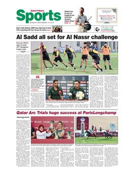 Al Sadd All Set for Al Nassr Challenge Xavi Says Wolves Eager to Make AFC Champions League Semis AFC/TNN DOHA