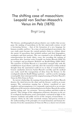 Leopold Von Sacher-Masoch's Venus Im Pelz