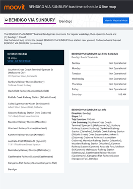 BENDIGO VIA SUNBURY Bus Time Schedule & Line Route