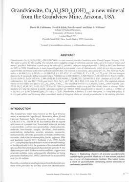 Anewmineral from the Grandview Mine, Arizona