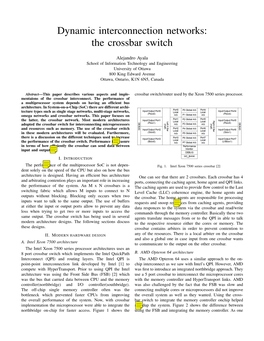 Dynamic Interconnection Networks: the Crossbar Switch