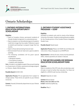 Ontario Scholarships