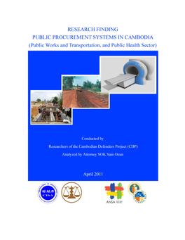 Research Finding Public Procurement Systems in Cambodia